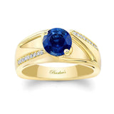 Pave Lab Blue Sapphire And Diamond Ring