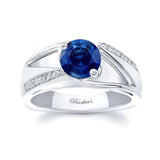 Pave Lab Blue Sapphire And Diamond Ring