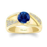 3 Row Blue Sapphire And Diamond Ring
