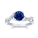Blue Sapphire And Diamond Marquise Accent Ring