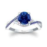 One Carat Blue Sapphire Ring
