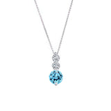 Blue Topaz And Diamond Necklace