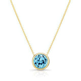 Bezel Blue Topaz Necklace