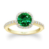 1 Carat Round Emerald And Diamond Halo Engagement Ring