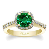 Round Emerald And Diamond Halo Ring