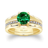 Interlock Emerald And Diamond Bridal Set