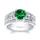 Round Emerald And Diamond Channel Set Engagement Ring