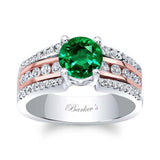Round Emerald And Diamond Channel Set Engagement Ring