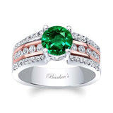 Round Emerald And Diamond Channel Set Engagement Ring