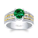 Round Emerald And Diamond Channel Set Engagement Ring