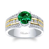 Round Emerald And Diamond Channel Set Engagement Ring