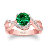 Emerald And Diamond Infinity Twist Engagement Ring