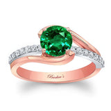 Simple 1 Carat Round Emerald And Diamond Ring