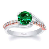 Simple 1 Carat Round Emerald And Diamond Ring