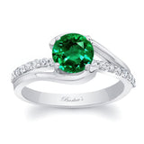 Simple 1 Carat Round Emerald And Diamond Ring