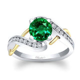Emerald And Diamond Channel Ring