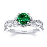 Emerald And Diamond Leaf Ring