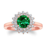 Starburst Emerald And Diamond Ring