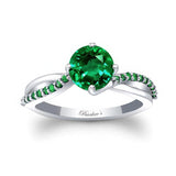 Twisted Emerald Engagement Ring