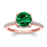 Lab Grown Emerald And Diamond Hidden Halo Ring