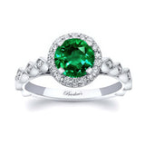 Vintage Halo Emerald And Diamond Ring
