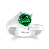 Tension Solitaire Emerald Ring