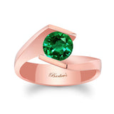 Tension Solitaire Emerald Ring