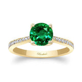 Classic Emerald And Diamond Engagement Ring