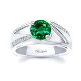 Pave Lab Emerald And Diamond Ring