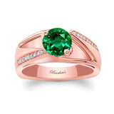 Pave Lab Emerald And Diamond Ring