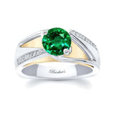 Pave Lab Emerald And Diamond Ring