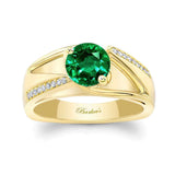 Pave Lab Emerald And Diamond Ring