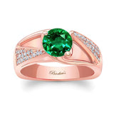3 Row Lab Emerald And Diamond Ring