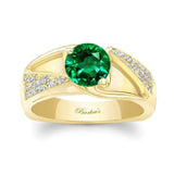 3 Row Lab Emerald And Diamond Ring
