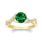 Lab Emerald And Diamond Marquise Accent Ring
