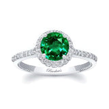 Round Halo Emerald And Diamond Ring
