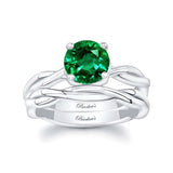 Emerald Twist Solitaire Bridal Set