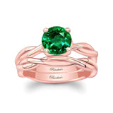 Emerald Twist Solitaire Bridal Set