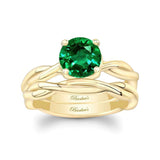 Emerald Twist Solitaire Bridal Set
