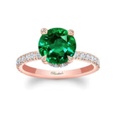 3 Carat Lab Grown Emerald And Diamond Halo Engagement Ring