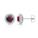1 Carat Garnet Halo Studs