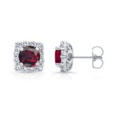 1.00ct. Cushion Garnet Halo Studs