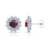 1.00ct. Double Halo Garnet Studs
