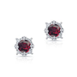 1.00ct. Unique Halo Garnet Studs