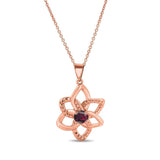 Garnet Flower Necklace