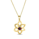 Garnet Flower Necklace