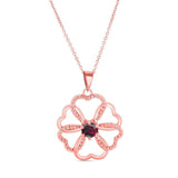 Garnet Intertwined Hearts Necklace