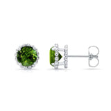 1.00ct. Green Tourmaline Studs