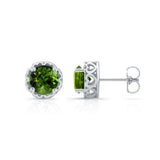 Unique 1 Carat Green Tourmaline Studs