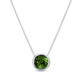Bezel Green Tourmaline Necklace